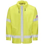 Bulwark Men's FR Hi-Visibility Rain Jacket in Yellow Green